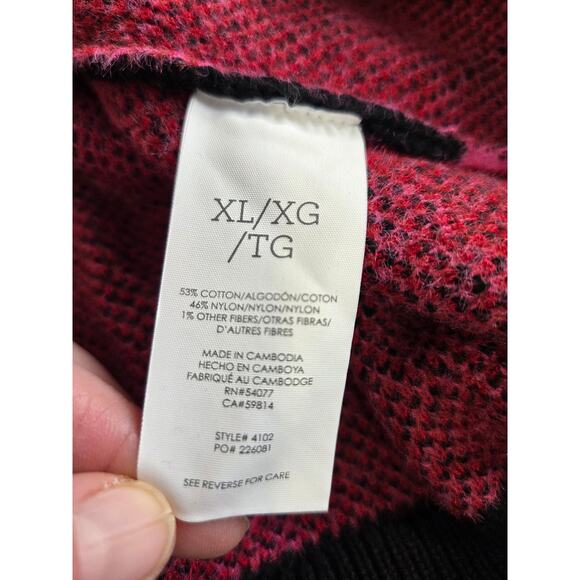 Cabi Rococo Pullover Black Pink Flowers Sweater Womens V Neck XLarge - Picture 6 of 7